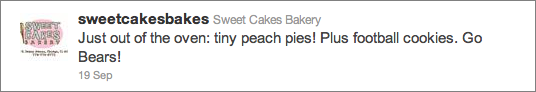 2010-10-31 Sweet Cakes fresh pies