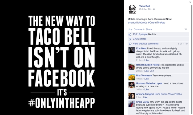 Taco Bell Facebook